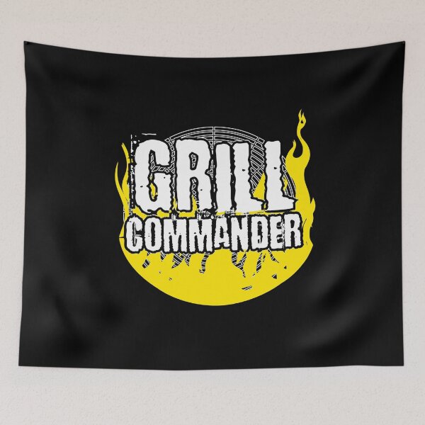 Item preview, Grill Commander BBQ Barbecue Yellow Cook Cooking Flame Grilling designed and sold by LarkDesigns.