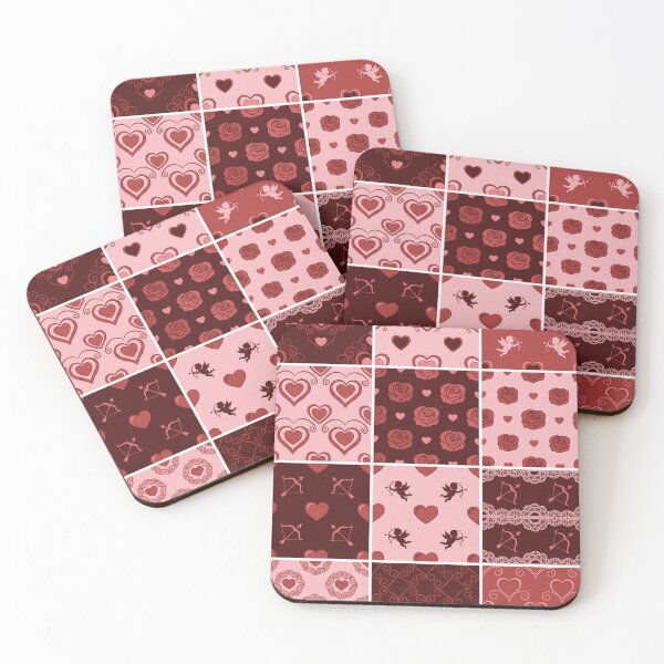 Item preview, Burgundy and Blush Valentine Heart Cupid Mosaic designed and sold by DGtaLrtcom.