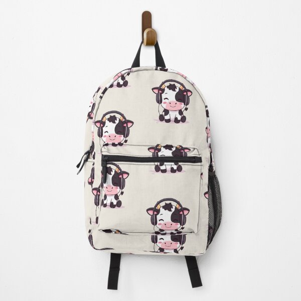 Item preview, Cute cow listening to music with headphones, kawaii designed and sold by LiskoDesign.