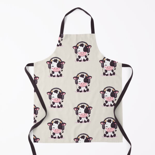 Item preview, Cute cow listening to music with headphones, kawaii designed and sold by LiskoDesign.