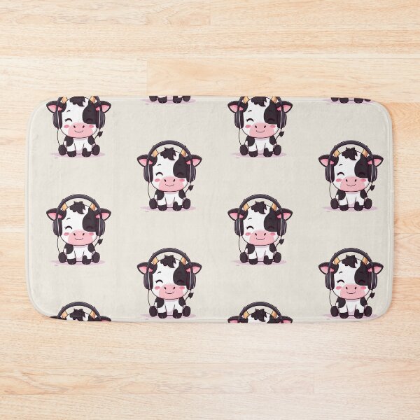 Item preview, Cute cow listening to music with headphones, kawaii designed and sold by LiskoDesign.