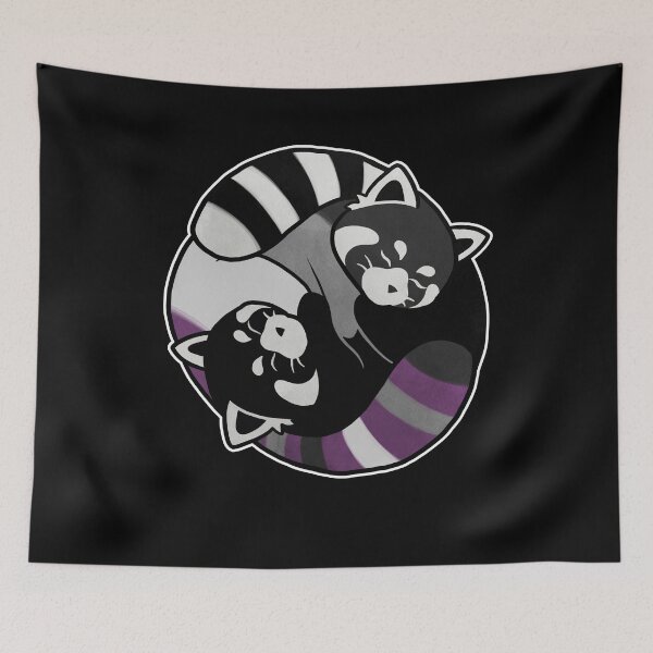 Item preview, Asexual Red Panda Yin Yang LGBT Pride Flag designed and sold by Clara Hollins.
