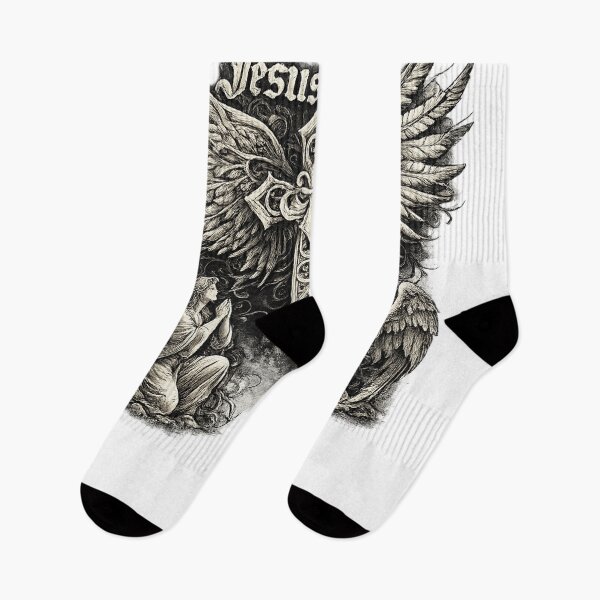 Item preview, Affliction inspired Christian Gothic Angels and cross "Jesus is Lord" designed and sold by Zachary Jack Antoinette.