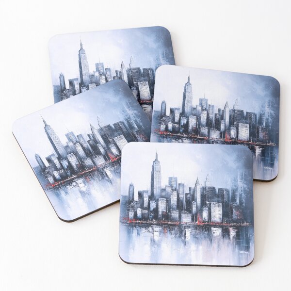 Item preview, NYC Skyline – Arctic Silver Monochrome Fusion designed and sold by SkylineVistas Designs.