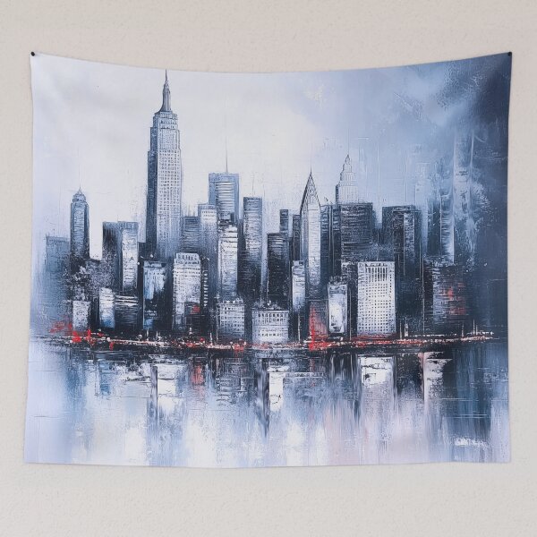 Item preview, NYC Skyline – Arctic Silver Monochrome Fusion designed and sold by SkylineVistas Designs.
