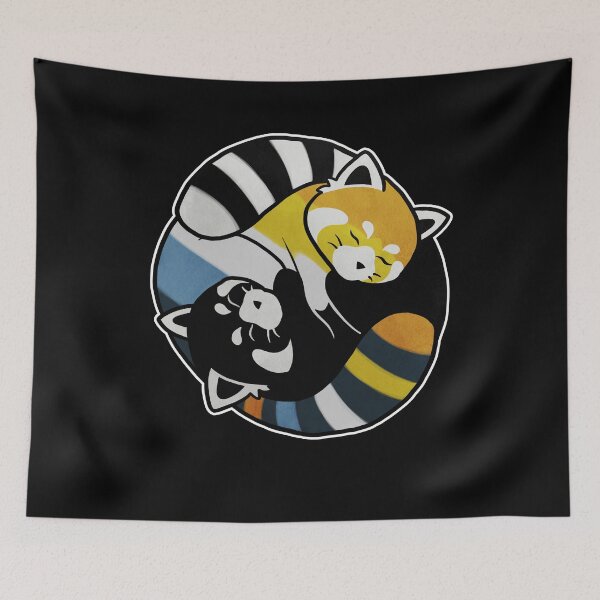 Item preview, Aroace Red Panda Yin Yang LGBT Asexual Aromantic Pride Flag designed and sold by Clara Hollins.