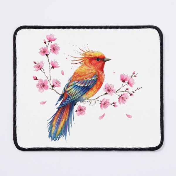 Item preview, Vibrant Phoenix Bird with Pink Cherry Blossoms designed and sold by TeeARTHY.