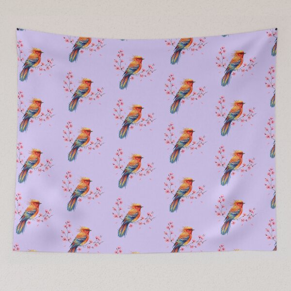 Item preview, Vibrant Phoenix Bird with Pink Cherry Blossoms designed and sold by TeeARTHY.