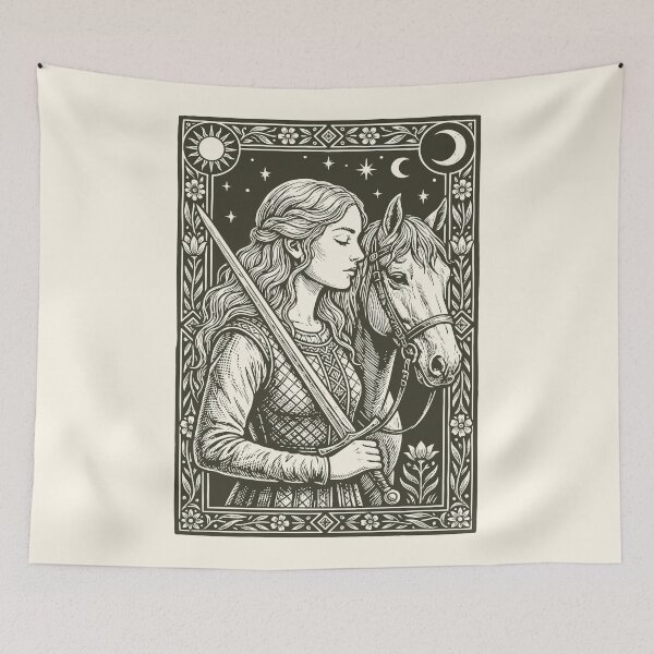 Item preview, Princess & Horse Medieval Lady Knight Renaissance    designed and sold by Y-Vibes.