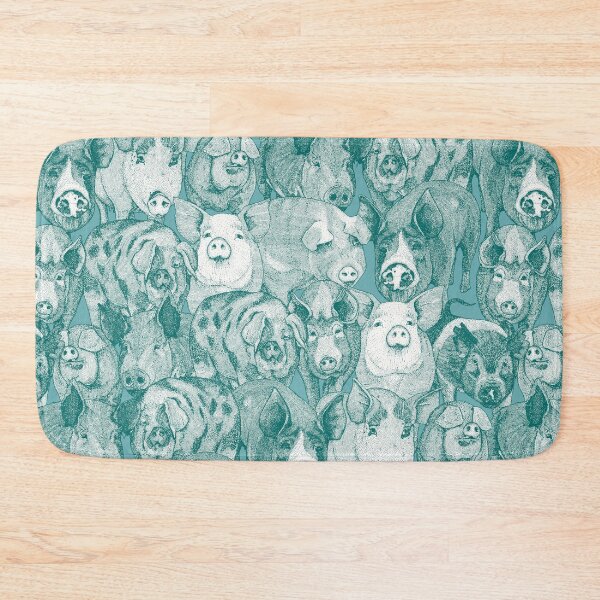 Item preview, just pigs viridian turquoise designed and sold by scrummy.
