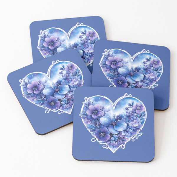Item preview, Heart №76 Watercolor Purple and Blue Floral Heart designed and sold by SyberGen.
