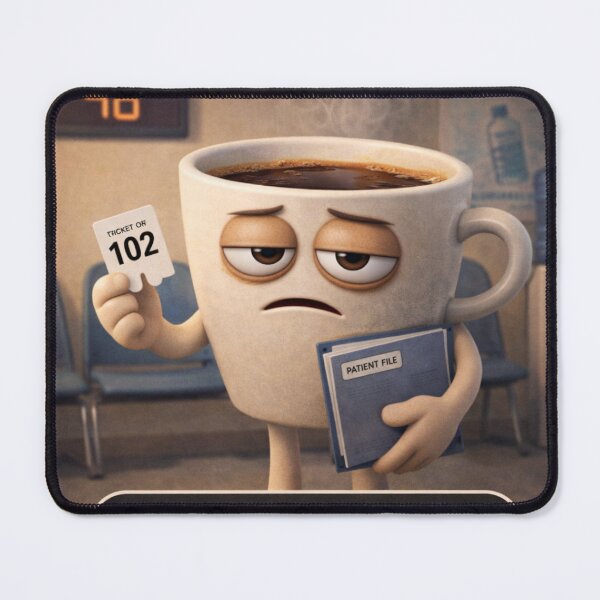 Item preview, I Basically Live Here – Funny Coffee Waiting Room 3D Humor designed and sold by ComedyInkFactor.