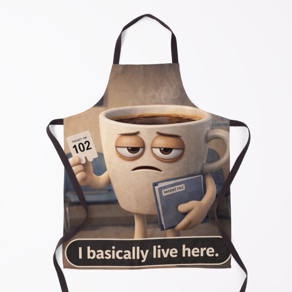 Item preview, I Basically Live Here – Funny Coffee Waiting Room 3D Humor designed and sold by ComedyInkFactor.