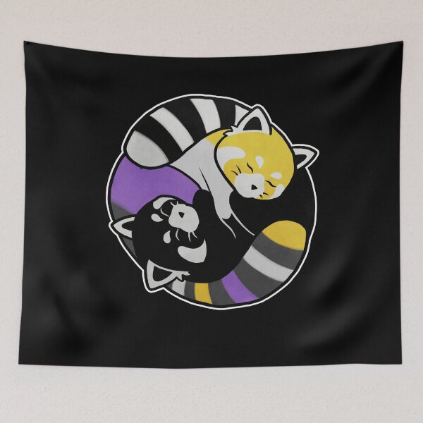 Item preview, Nonbinary Red Panda Yin Yang LGBT Pride Flag designed and sold by Clara Hollins.