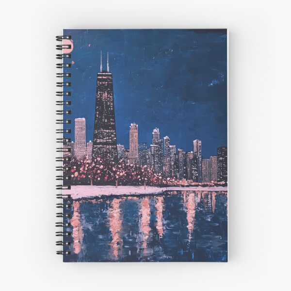 Item preview, Chicago Skyline – Minimalist Moonlit Reflections designed and sold by SkylineVistas Designs.