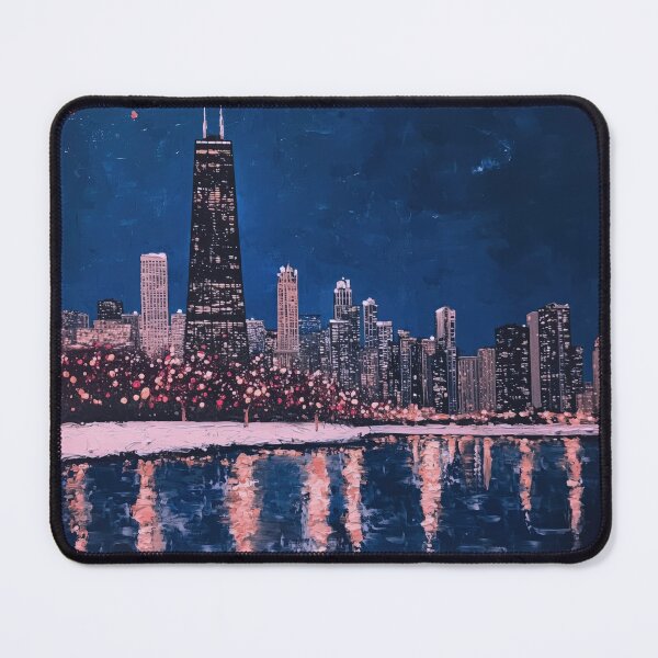 Item preview, Chicago Skyline – Minimalist Moonlit Reflections designed and sold by SkylineVistas Designs.