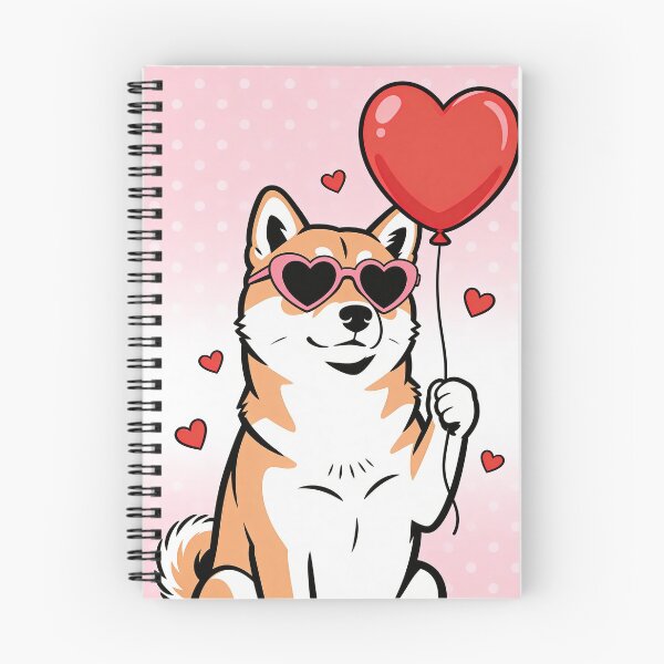 Item preview, Shiba Inu Valentine Heart Balloon Art for Dog Lovers designed and sold by ProfeSzynal.