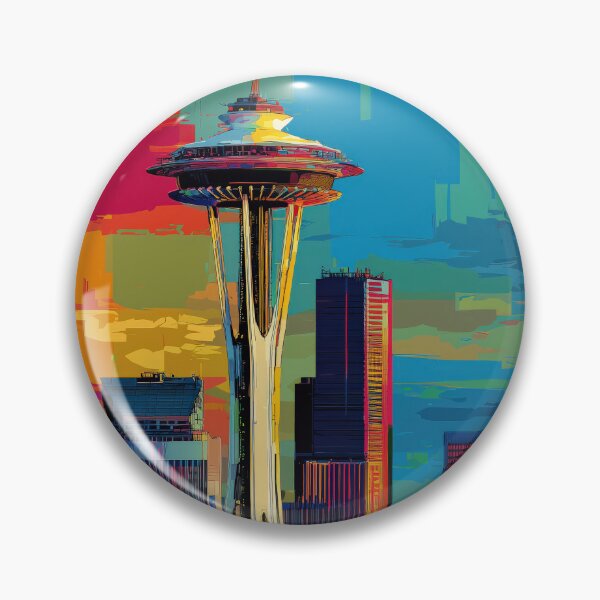 Item preview, Seattle Pop Art Skyline – Chromatic Blocks designed and sold by SkylineVistas Designs.