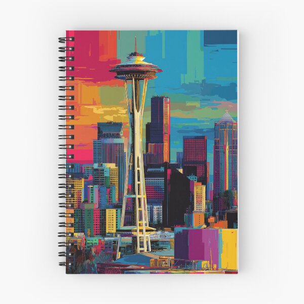 Item preview, Seattle Pop Art Skyline – Chromatic Blocks designed and sold by SkylineVistas Designs.