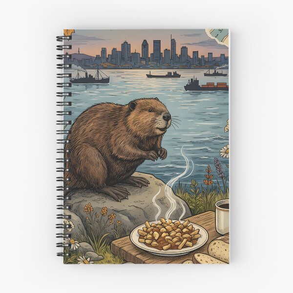 Item preview, Beaver watches Lawrence River as breakfast steams quietly designed and sold by CoffeeinBloom.