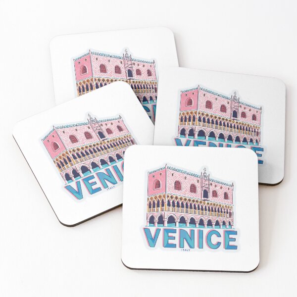 Item preview, Venice Italy Doge's Palace Pink Gothic Architecture Travel Sticker designed and sold by Blurbean.
