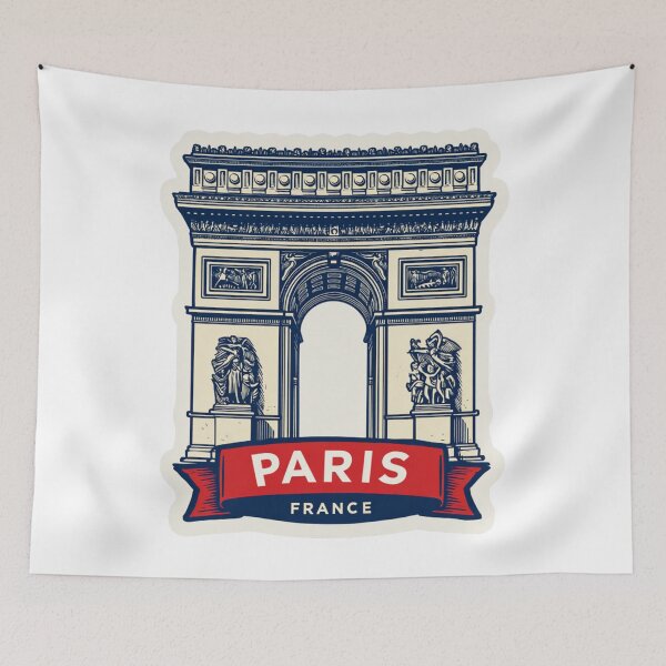 Item preview,  Paris France Arc de Triomphe Blue Neoclassical Travel Landmark Sticker designed and sold by Blurbean.