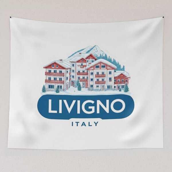 Item preview, Livigno Italy Alpine Ski Resort Chalets Snow Mountain Village Sticker designed and sold by Blurbean.