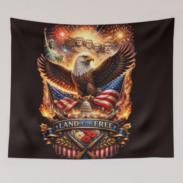 Item preview, Land of the Free Eagle Emblem designed and sold by Create Nest.