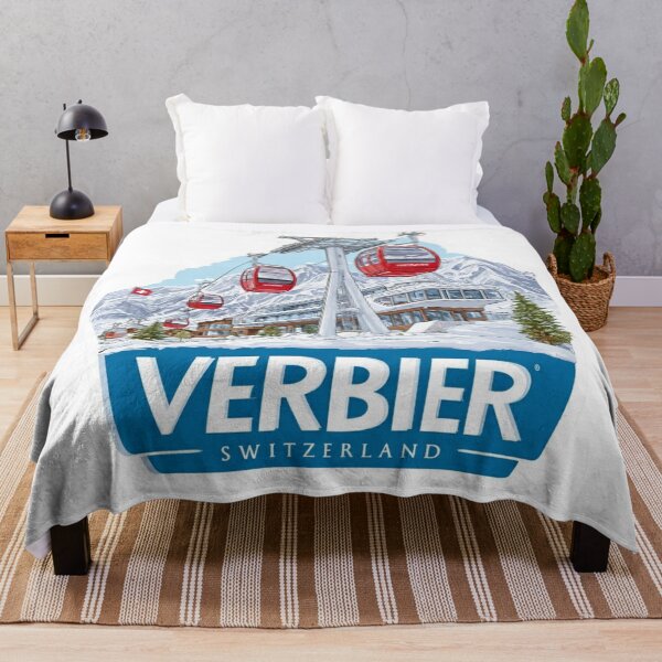 Item preview, Verbier Switzerland Red Cable Car Alpine Ski Resort Mountain Sticker designed and sold by Blurbean.