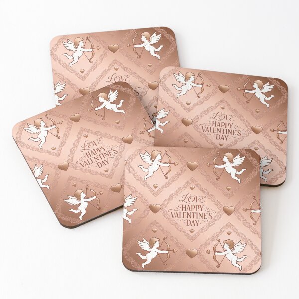 Item preview, Rose Gold Vintage Cupid and Lace Valentine Pattern designed and sold by DGtaLrtcom.