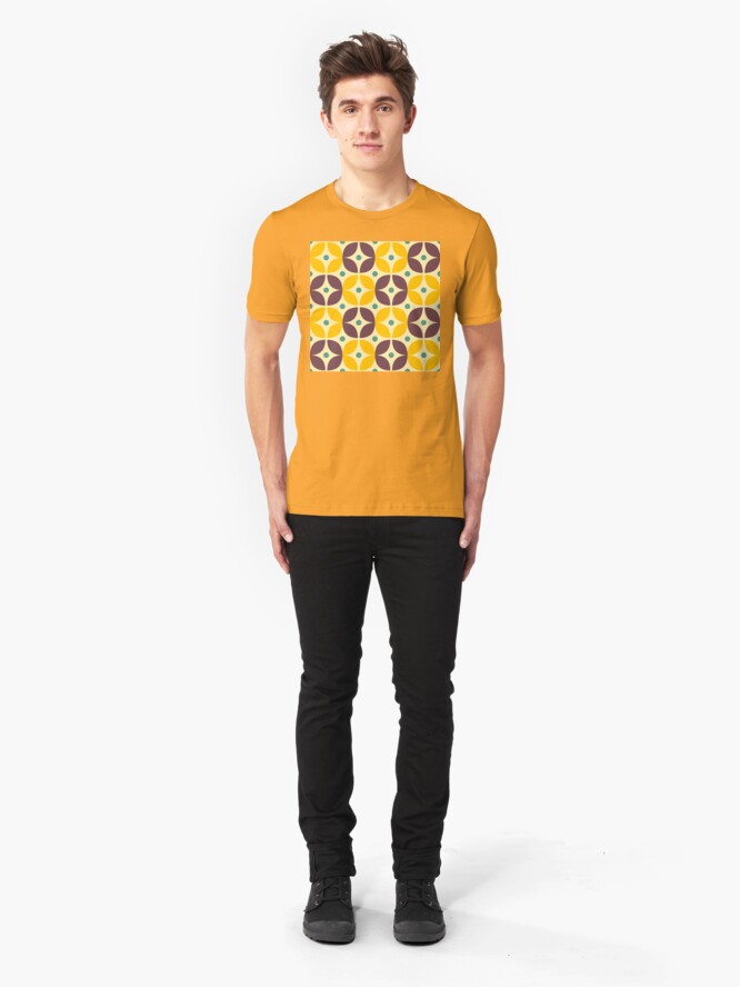 Alternate view of Geometric Pattern: Stylised Flower: Veronica Slim Fit T-Shirt