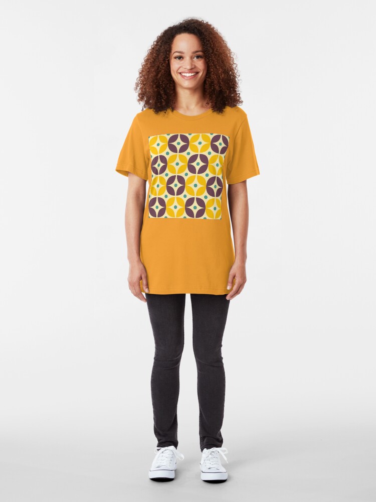 Alternate view of Geometric Pattern: Stylised Flower: Veronica Slim Fit T-Shirt