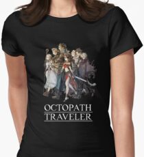 Octopath Traveler® - Reisende & Logo (weiß) Tailliertes T-Shirt