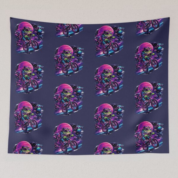 Item preview, Frog on a bicycle in space designed and sold by FroggyOnly.