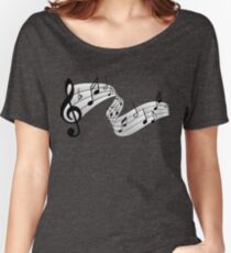 Camiseta ancha para mujer Notas Musicales