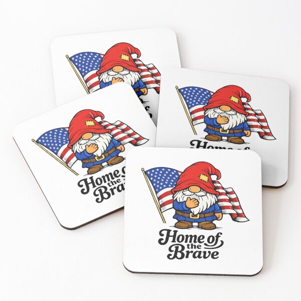 Item preview, Proud Patriotic Gnome – Home of the Brave Line Art Illustration designed and sold by Moriarty's Digital Visions.
