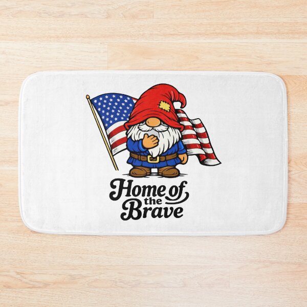Item preview, Proud Patriotic Gnome – Home of the Brave Line Art Illustration designed and sold by Moriarty's Digital Visions.