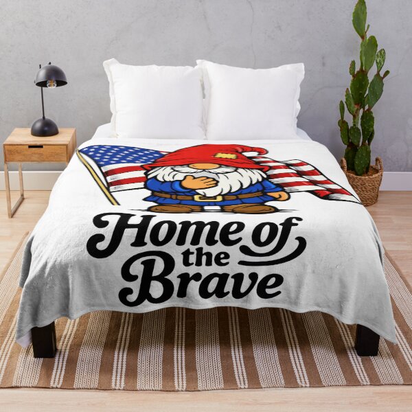 Item preview, Proud Patriotic Gnome – Home of the Brave Line Art Illustration designed and sold by Moriarty's Digital Visions.