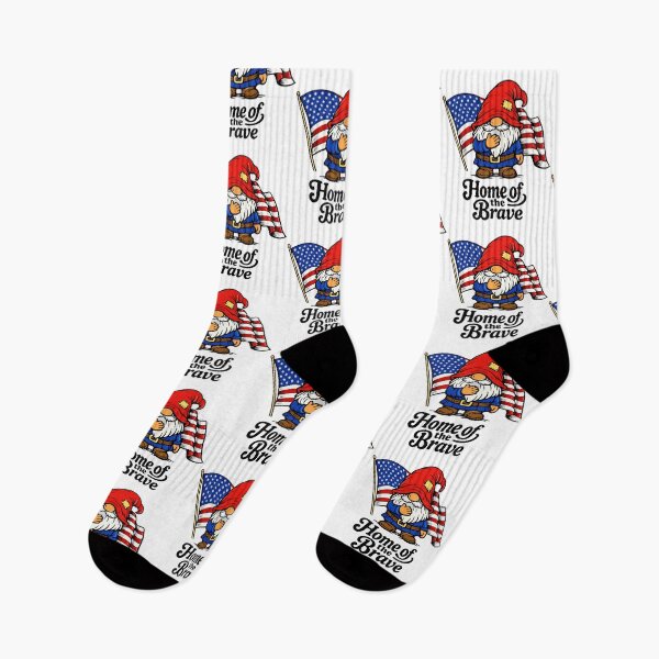 Item preview, Proud Patriotic Gnome – Home of the Brave Line Art Illustration designed and sold by Moriarty's Digital Visions.