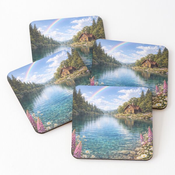 Item preview, Crystal lake under bright rainbow designed and sold by JuViRo.