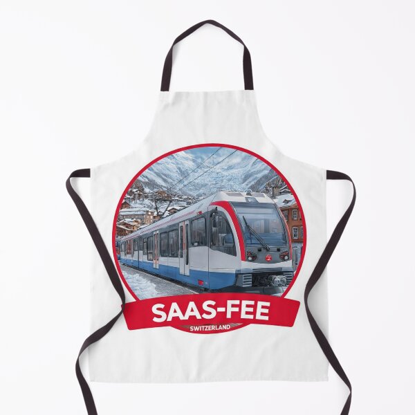 Item preview, Saas-Fee Switzerland Alpine Train Red White Swiss Mountains Railway Sticker designed and sold by Blurbean.