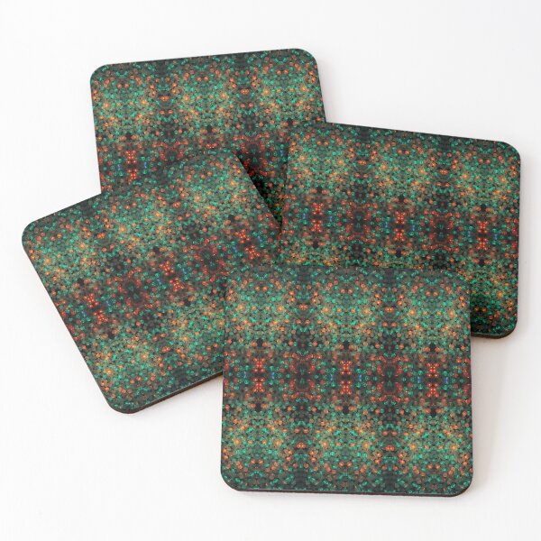 Item preview, Green and Orange Beads Abstract Pattern designed and sold by Sachie's Studio.