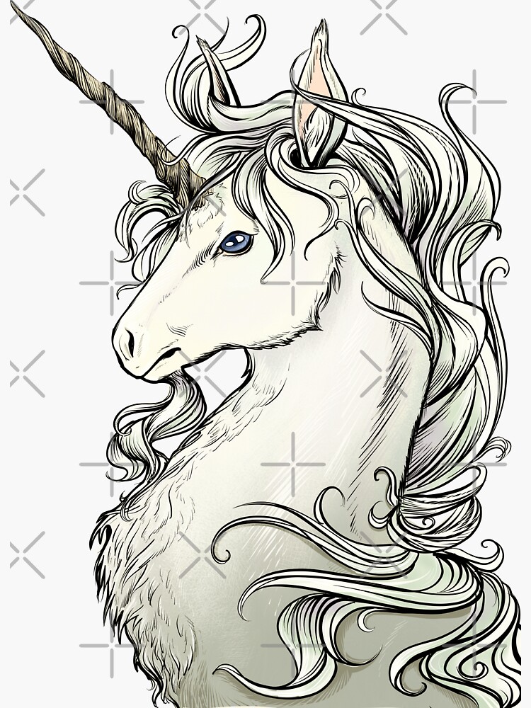 Thumbnail 3 of 3, Sticker, Light Unicorn designed and sold by HollyPierson.