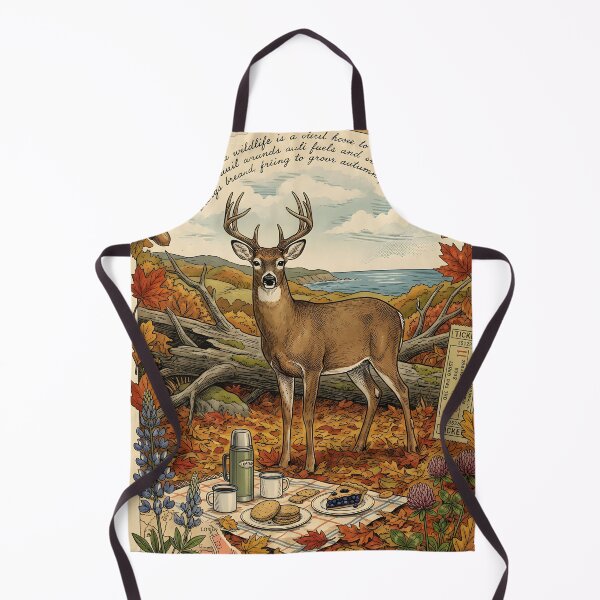 Item preview, Deer watches autumn picnic near Nova Scotia shores designed and sold by CoffeeinBloom.