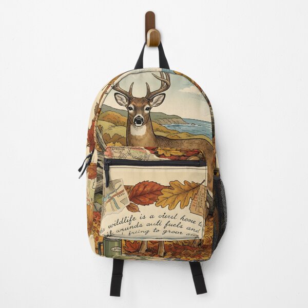 Item preview, Deer watches autumn picnic near Nova Scotia shores designed and sold by CoffeeinBloom.
