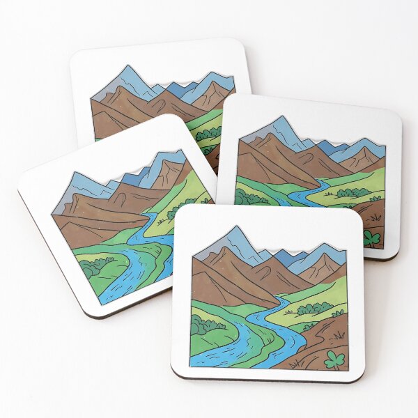 Item preview, Colorful Mountain Landscape with River designed and sold by sharon1210.