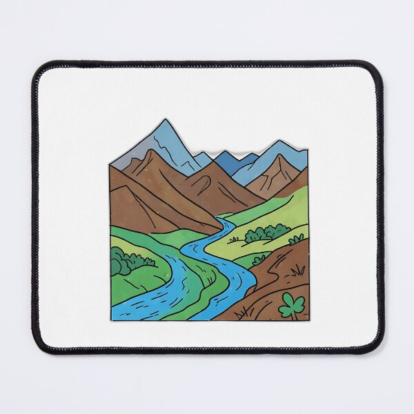 Item preview, Colorful Mountain Landscape with River designed and sold by sharon1210.