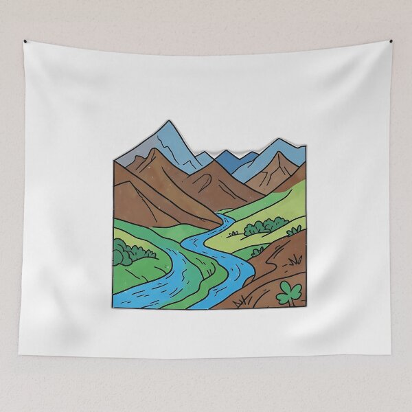 Item preview, Colorful Mountain Landscape with River designed and sold by sharon1210.