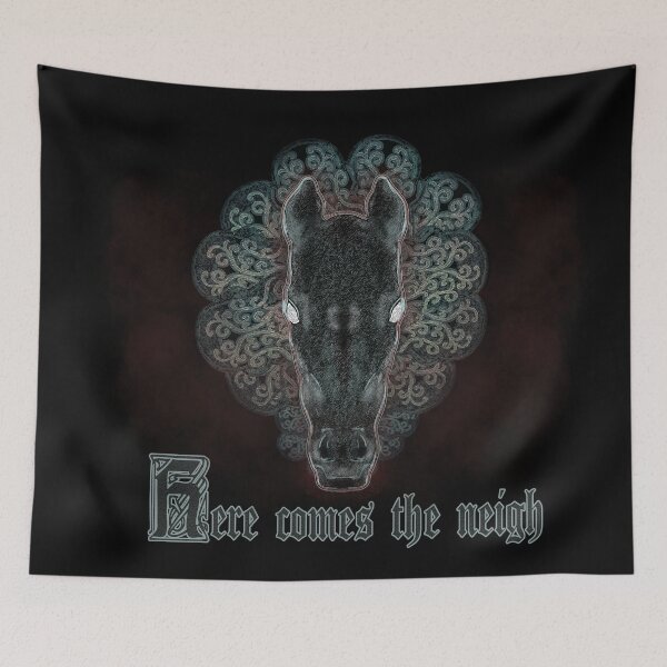 Item preview, The Year of Neigh Gothic Medieval Horse Illustratio designed and sold by Kyradem.
