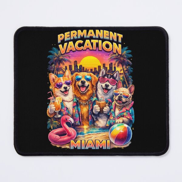 Item preview, Permanent Vacation - Dogs in Miami Beach Retro Design designed and sold by CosmicSplendor.